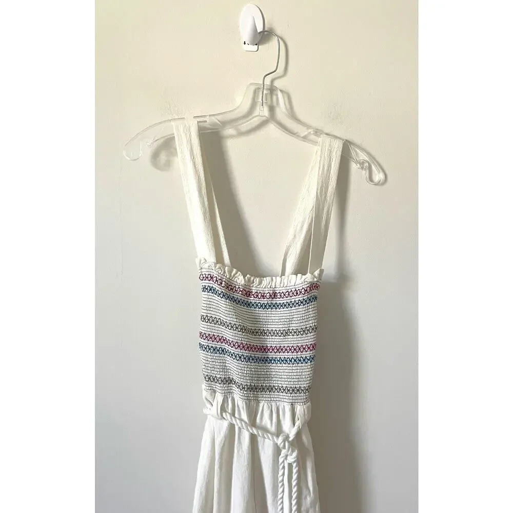 Free People Boho Tie Back Jumpsuit Cream Size Small